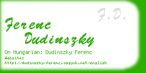 ferenc dudinszky business card